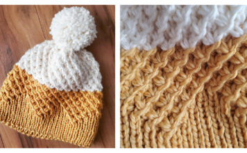 Starry Textured Beanie Free Knitting Pattern