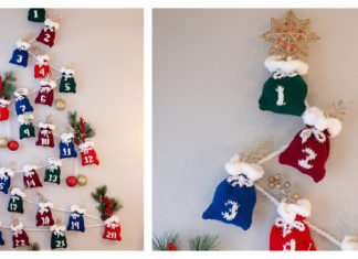 Advent Calendar Gift Pockets Free Knitting Pattern