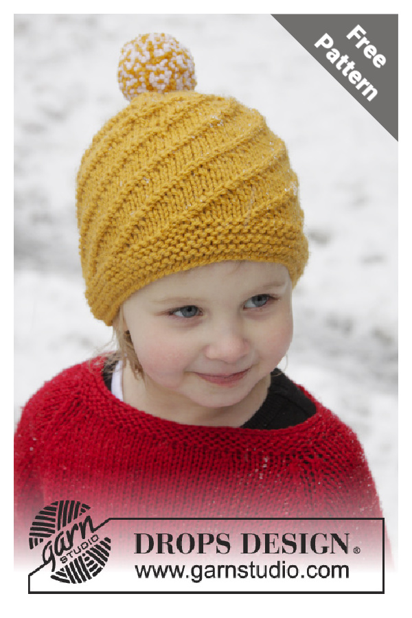 Swirl N Twirl Hat Free Knitting Pattern