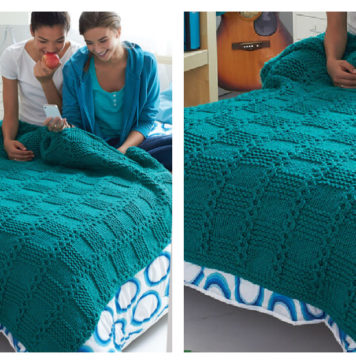 Garter Blocks Blanket Free Knitting Pattern