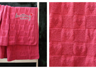 Valentine Heart Blanket Free Knitting Pattern