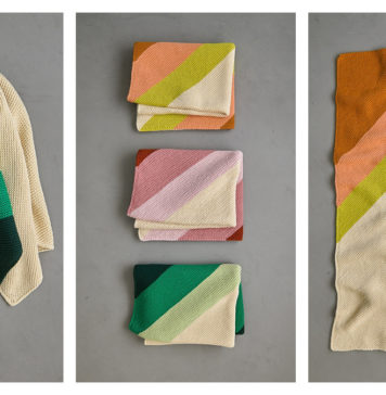Colorful Corner Blanket Free Knitting Pattern