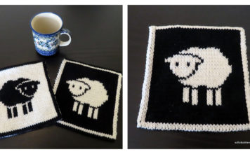 Counting Sheep Potholder Free Knitting Pattern