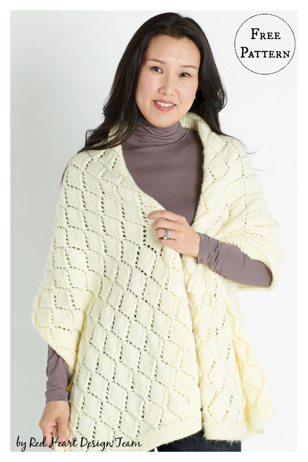 Rectangular Pointelle Shawl Free Knitting Pattern