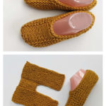 Mustard Flat Slipper Socks Free Knitting Pattern and Video Tutorial