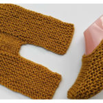 Mustard Flat Slipper Socks Free Knitting Pattern and Video Tutorial