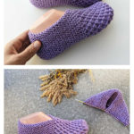 Viola Flat Slippers Free Knitting Pattern and Video Tutorial