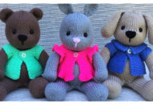 Cuddly Critters Bear Bunny and Puppy Free Knitting Pattern