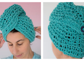 Shower Hair Turban Free Knitting Pattern