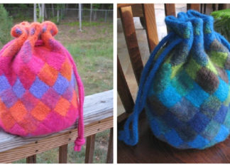 Entrelac Bag Free Knitting Pattern