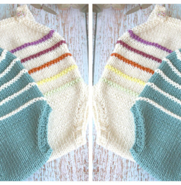 Rainbow Newborn Onesie Free Knitting Pattern and Video Tutorial