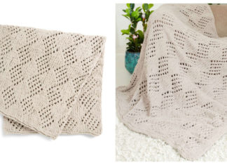 Harlequin Eyelet Blanket Free Knitting Pattern