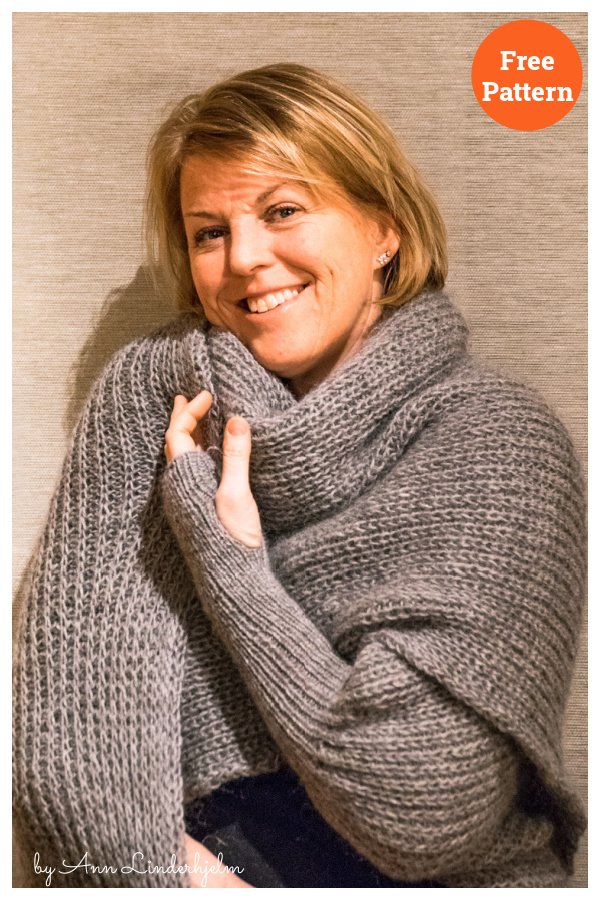 Wrap with Sleeves & Thumbhole Free Knitting Pattern