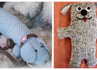 Stuffed Toy Dog Free Knitting Pattern