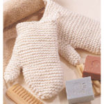 Cream Bath Mitt Free Knitting Pattern