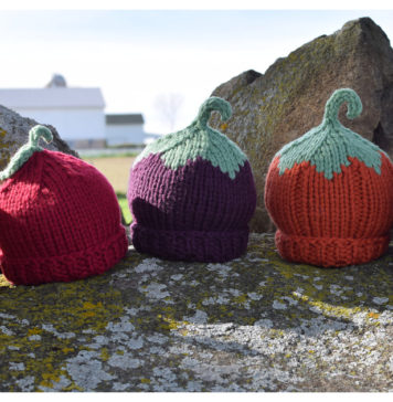 Chunky Harvest Hats Free Knitting Pattern