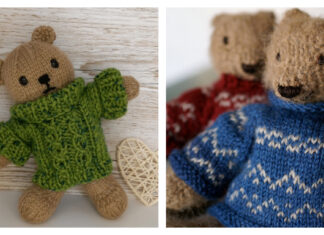 Bear in Sweater Free Knitting Pattern