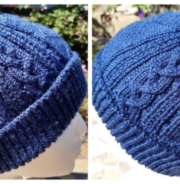 Rainbow Indigo Fisherman's Beanie Free Knitting Pattern