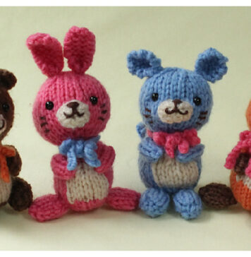 Mini Animal Mascots Free Knitting Pattern