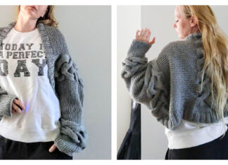 Cabled Wrappy Cardigan Free Knitting Pattern