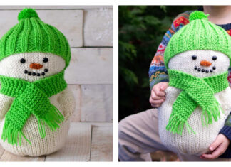 Plush Snowman Free Knitting Pattern