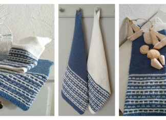 2 Color Combo Towel Free Knitting Pattern
