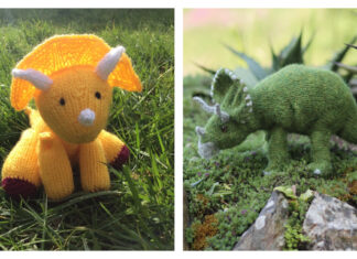 Triceratops Dinosaur Stuffed Toy Knitting Patterns