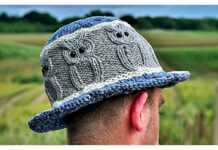 Owl Bucket Hat Free Knitting Pattern