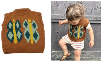 Butterfly Besties Children’s Slipover Free Knitting Pattern