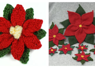 Poinsettia Flower Knitting Patterns