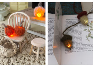 Acorn and Pumpkin Lantern Free Knitting Pattern