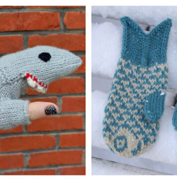 Sea Creatures Mittens Knitting Patterns