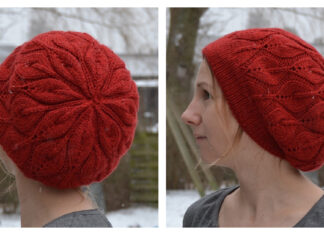 Slouchy Candle Flame Hat Free Knitting Pattern