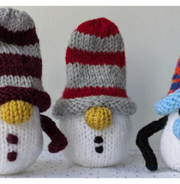 Snowmen with Beanie Hats Free Knitting Pattern