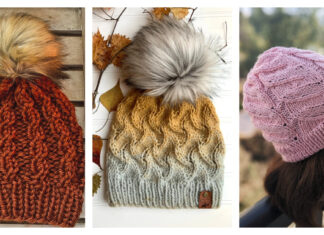 10+ Faux Cable Hat Knitting Patterns