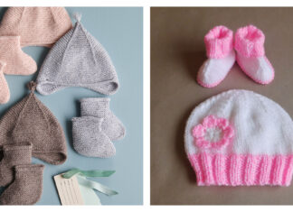 Baby Hat and Booties Set Free Knitting Patterns