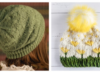 Dandelion Stitch Beanie Hat Knitting Patterns