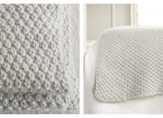 Double Seed Stitch Blanket Free Knitting Pattern