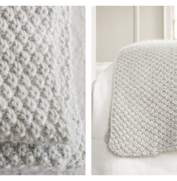 Double Seed Stitch Blanket Free Knitting Pattern