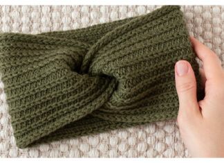 Green Stems Headband Free Knitting Pattern