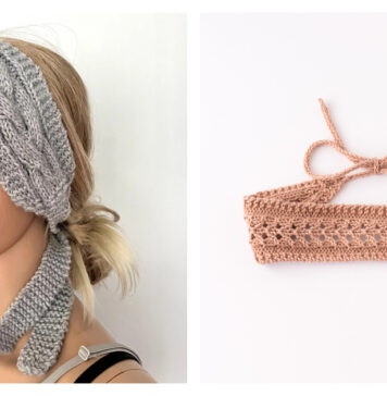 Tie Back Headband Knitting Patterns