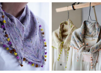 Tiny Tassels Shawlette Free Knitting Pattern