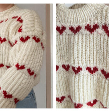 Vintage Heart Sweater Knitting Pattern