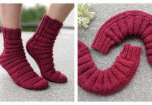 Caterpillar No-Heel Socks Free Knitting Pattern and Video Tutorial