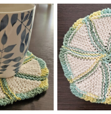 Fruit Slice Coaster Free Knitting Pattern