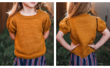 Child Puff Sleeve Tee Free Knitting Pattern
