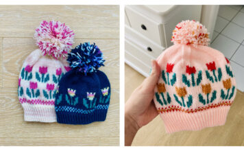 Tulips Hat Free Knitting Pattern