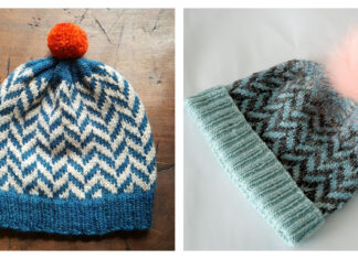 Herringbone Hat Free Knitting Pattern