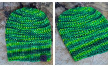 Simple Slipped Textured Hat Free Knitting Pattern
