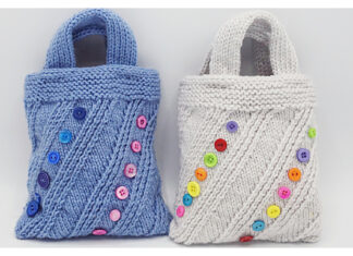 Buttons Galore Bag Free Knitting Pattern